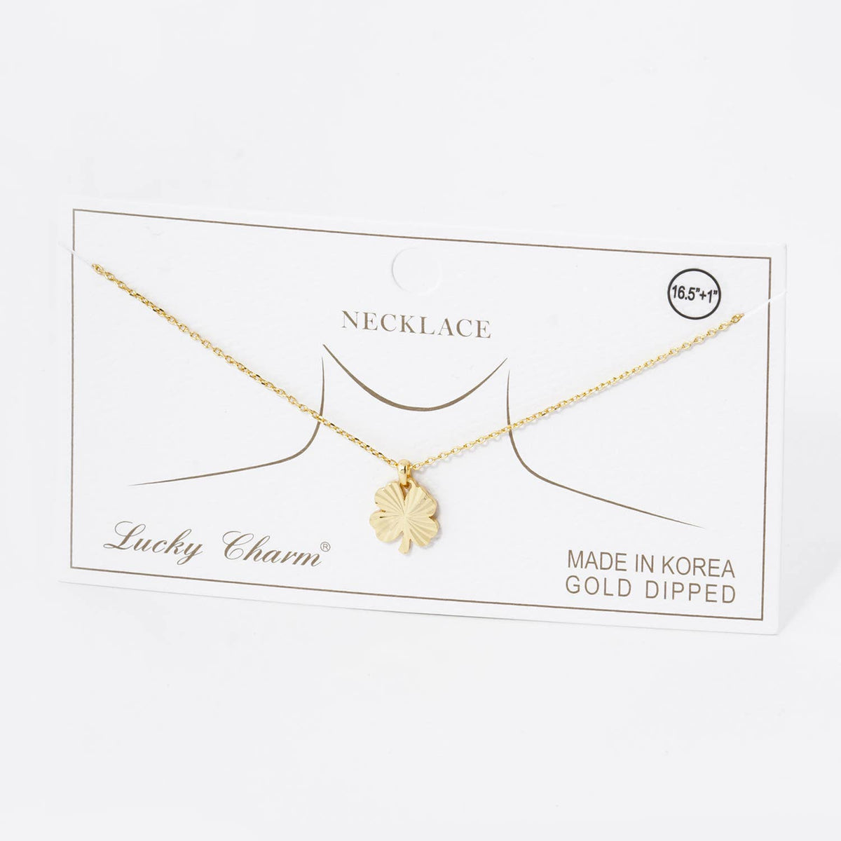 SUNBURST CLOVER PENDANT NECKLACE / 18K GOLD DIPPED