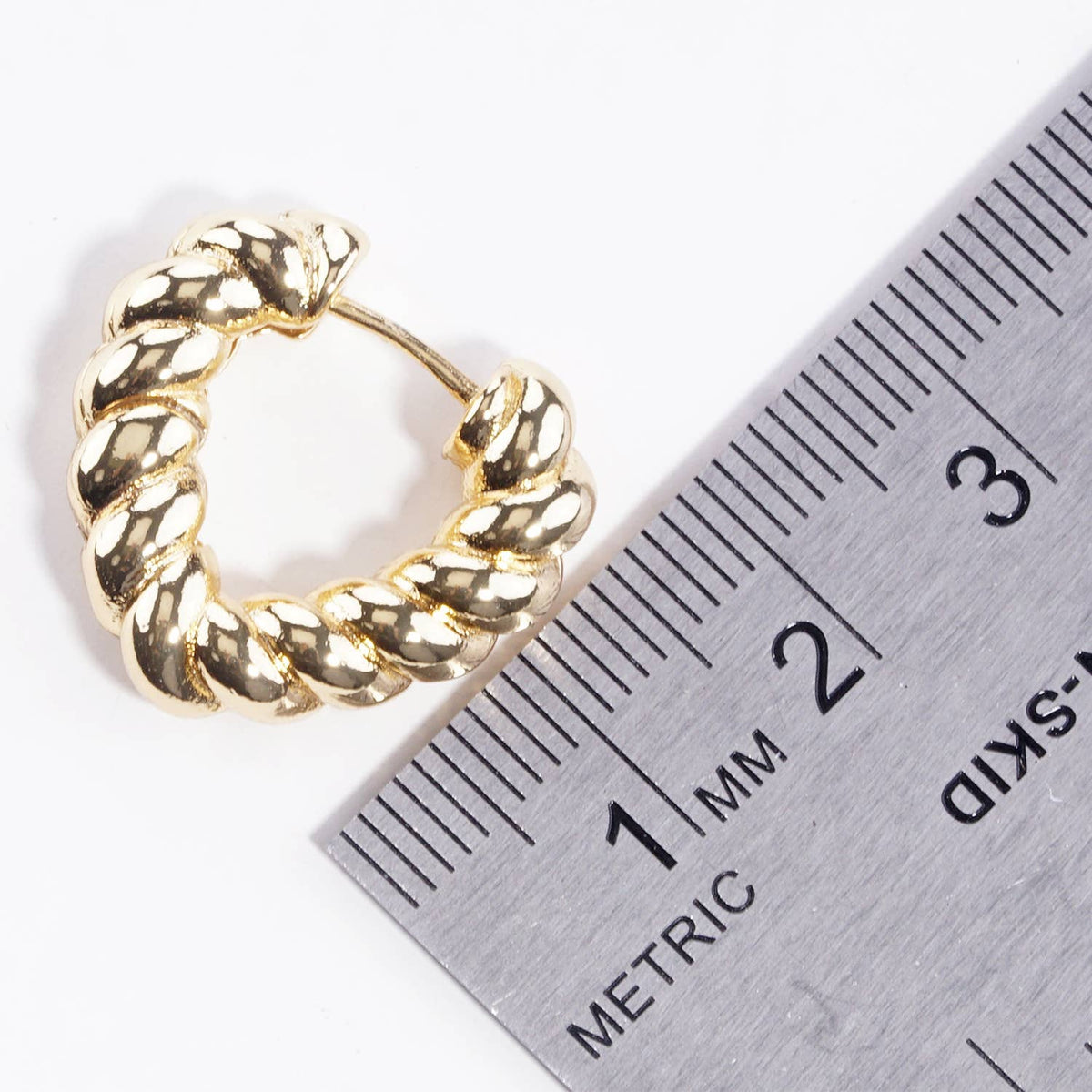Twisted Rope Huggie Hoop Earrings