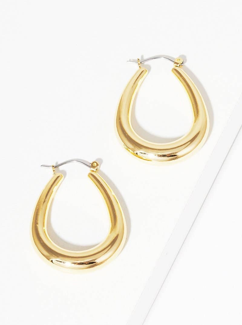 Gold Plated U Shaped Hoop Earrings