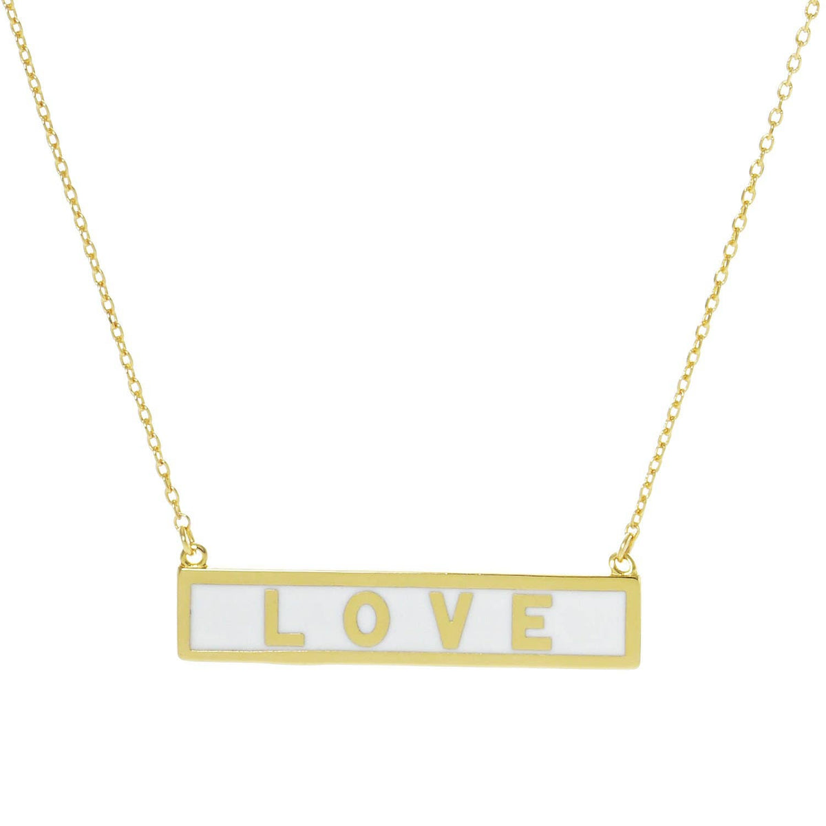 Gold Plated Mini Bar LOVE Necklace