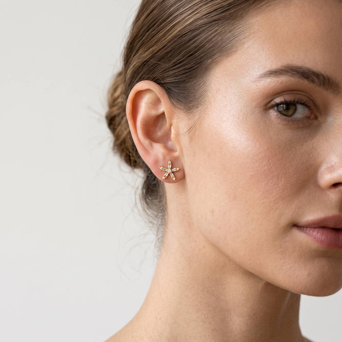 Dainty Star Cubic Zirconia Stud Earrings