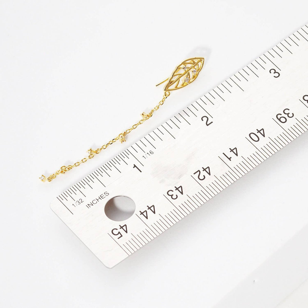 Gold Plated Leaf Drop Earrings