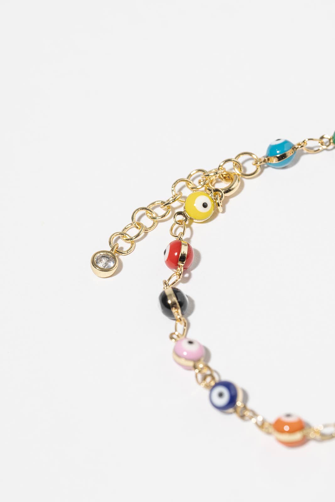 Multi-Color Enamel Evil Eye Station Bracelet