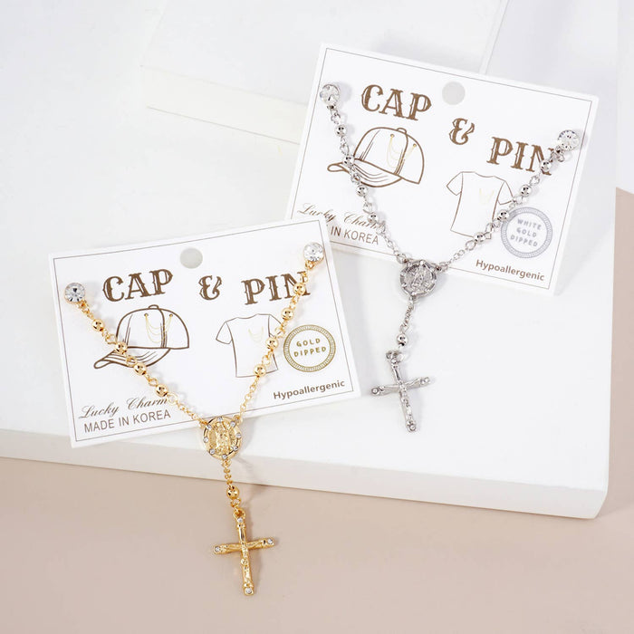 Cap & Clothing Pin Chain with Rosary Cross