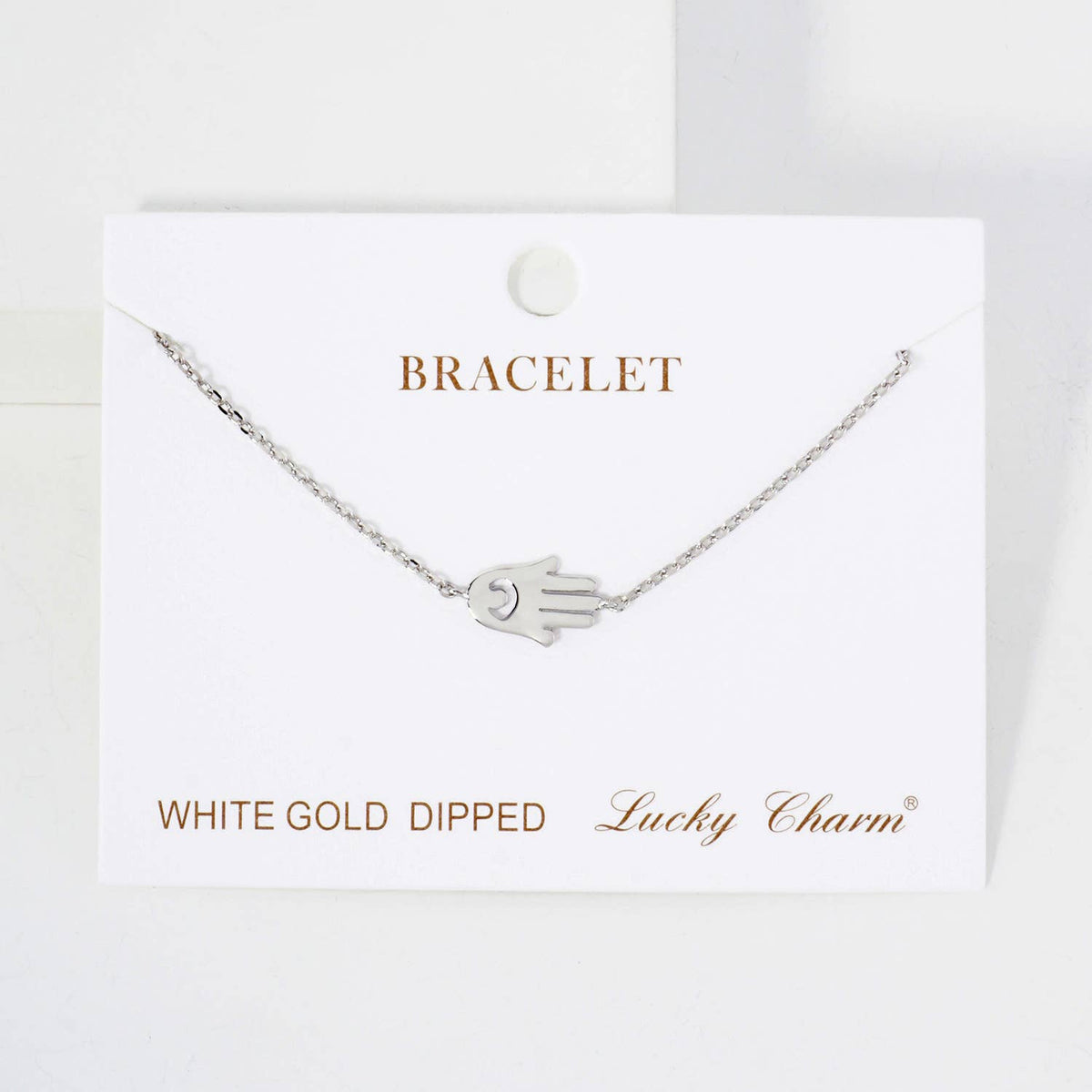 Spiritual-Theme Sideways Hamsa Chain Bracelet