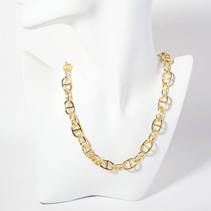 18K-Gold-Dipped Polished 17mm Mariner-Chain Necklace