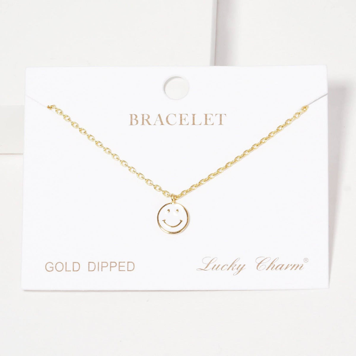 Gold Plated Smiley Face Chain Bracelet