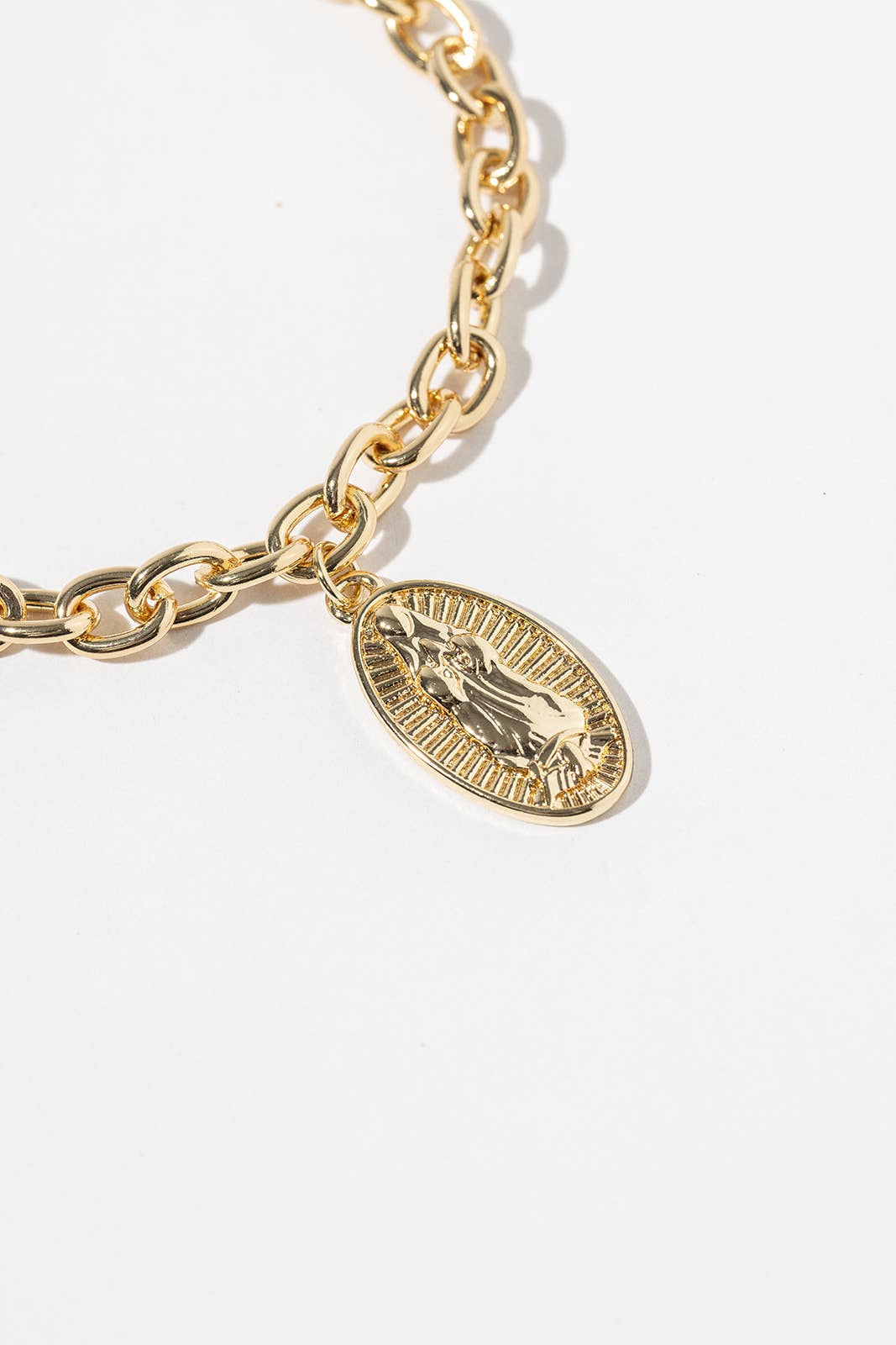 Magnetic Clasp Religious Oval Charm Bracelet