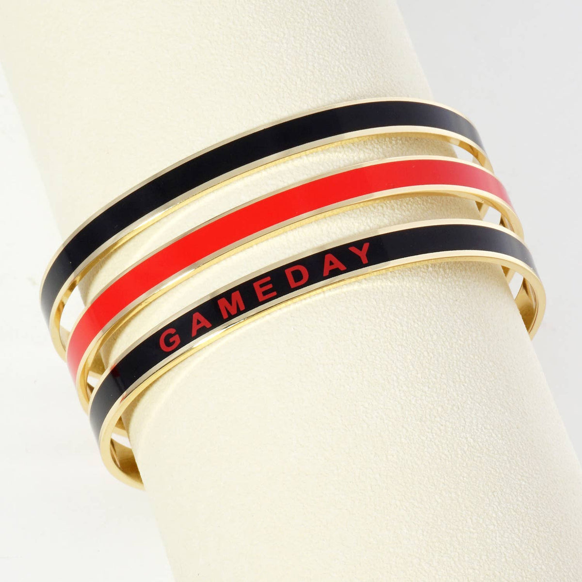 18K GOLD DIPPED ENAMEL GAME DAY CUFF BRACELET.