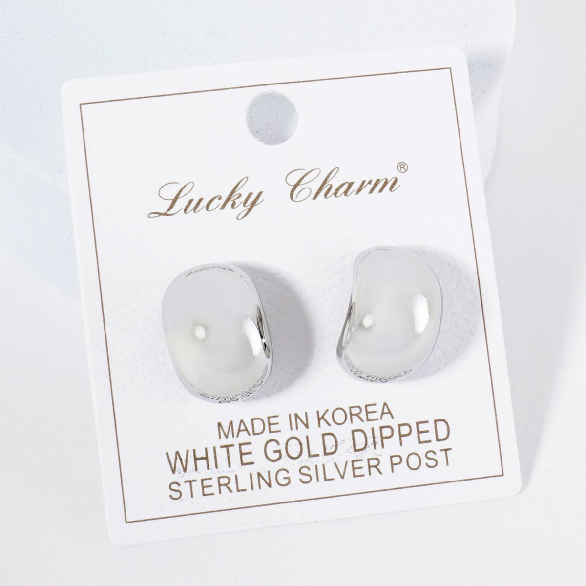 18K Gold Dipped 18mm Curved Oval Post Earrings