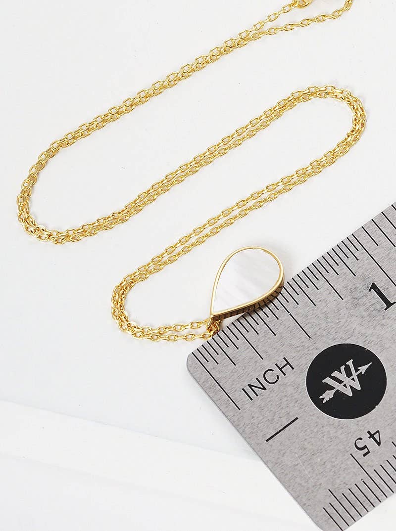 White Shelled Water Drop Necklace