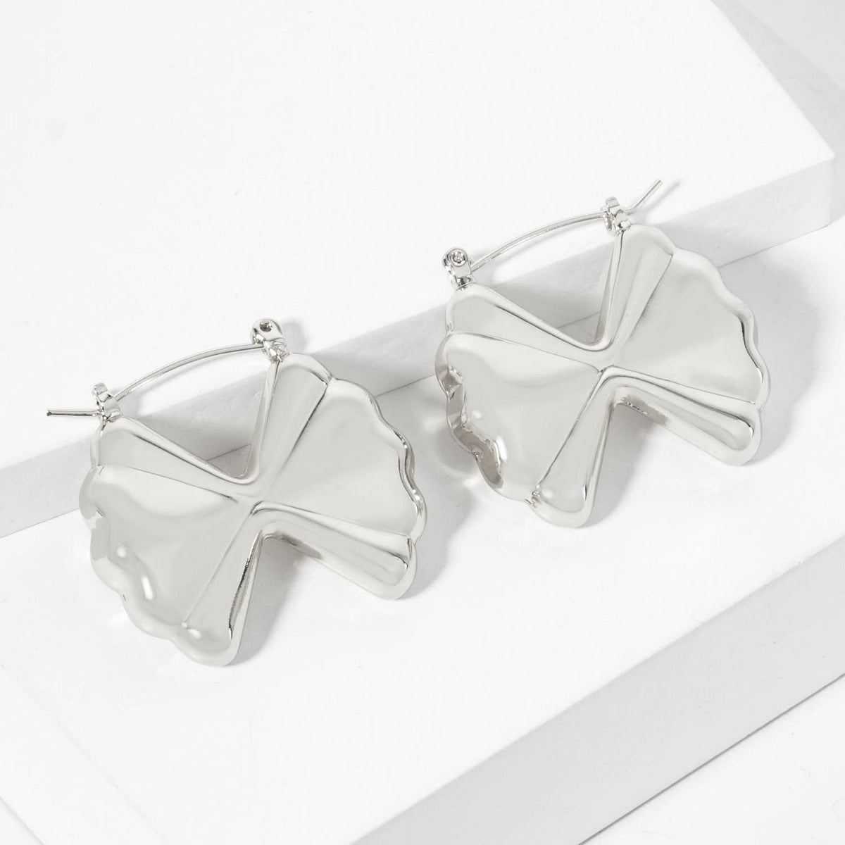 Polished Brass Farfalle-Shaped 1-inch Earrings