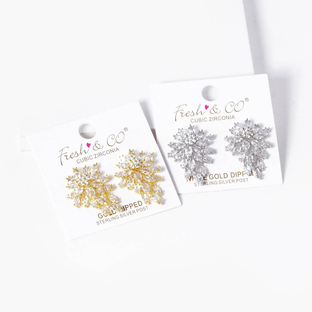 Dazzling Cubic Zirconia Floral Cluster Drop Earrings