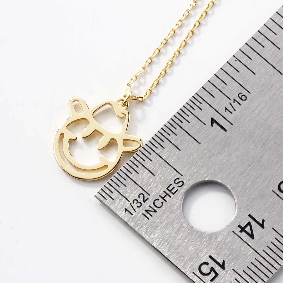 Minimalist Cowboy Smiley Face Pendant Necklace