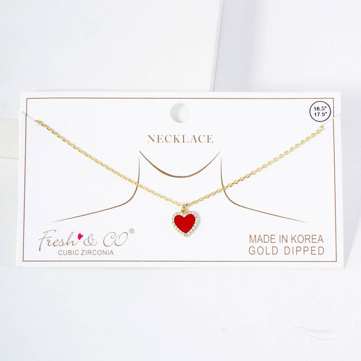 Pave-Set Cubic-Zirconia 9mm Heart Pendant Necklace
