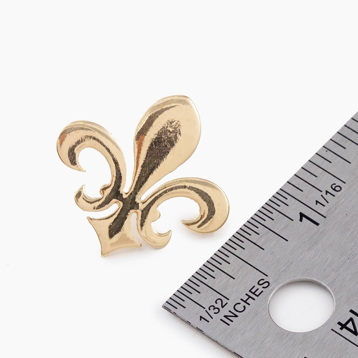 Gold Plated Chunky Bold Fleur De List Earrings