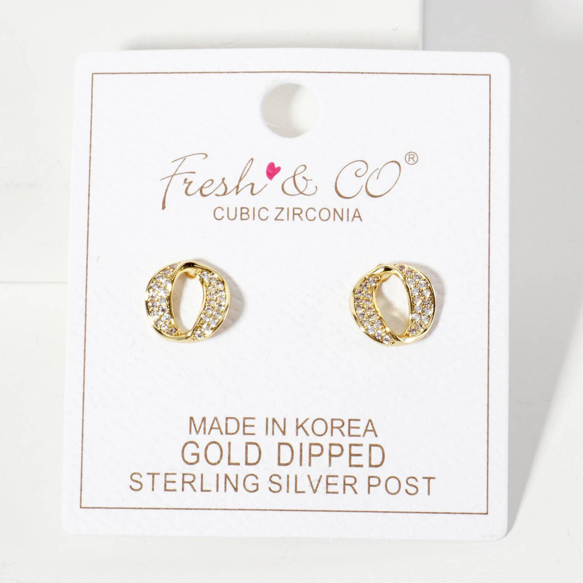 Pave-Set CZ 11mm Infinity Circle Minimalist Stud Earrings