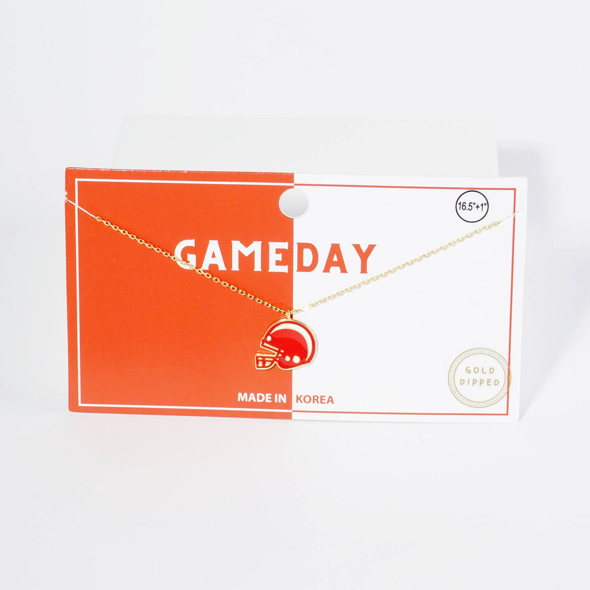 18K GOLD ENAMEL FOOTBALL HELMET PENDANT GAME DAY NECKLACE