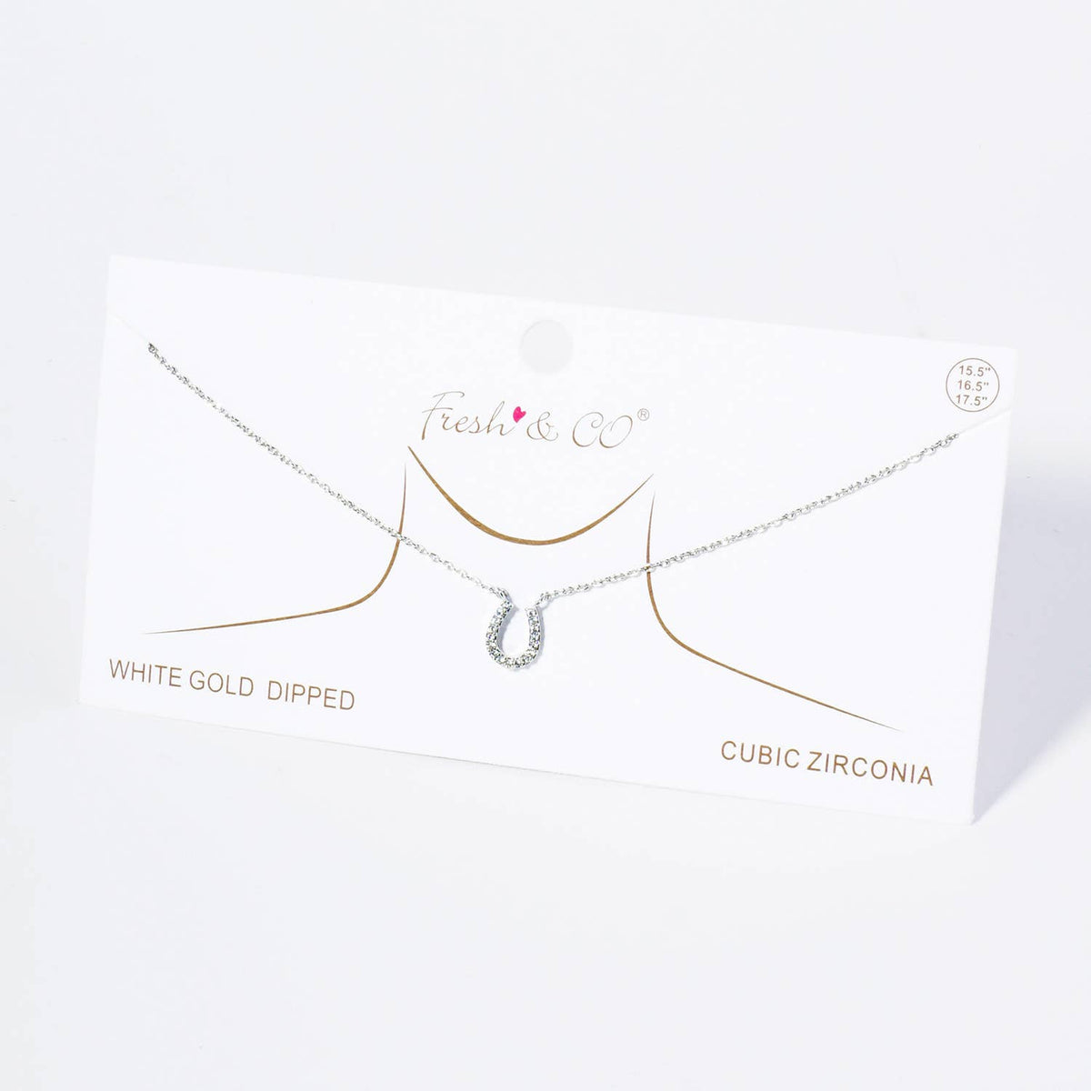 Lucky Horseshoe Pave Charm Necklace