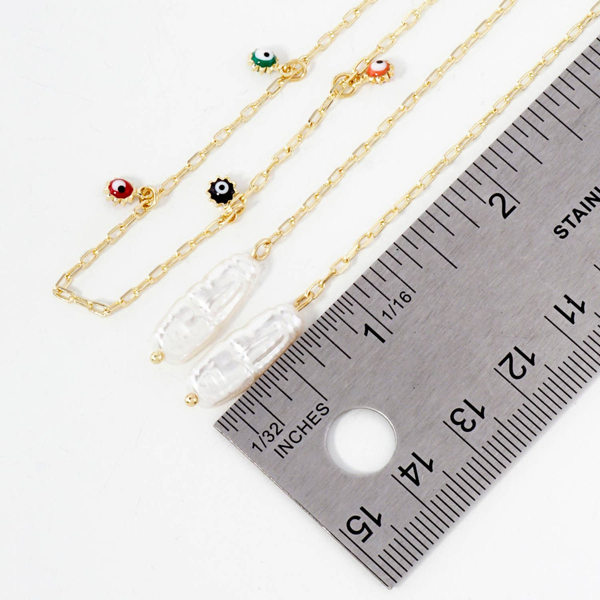 Spiritual-Theme Satellite-Style Evil-Eye Face-Chain