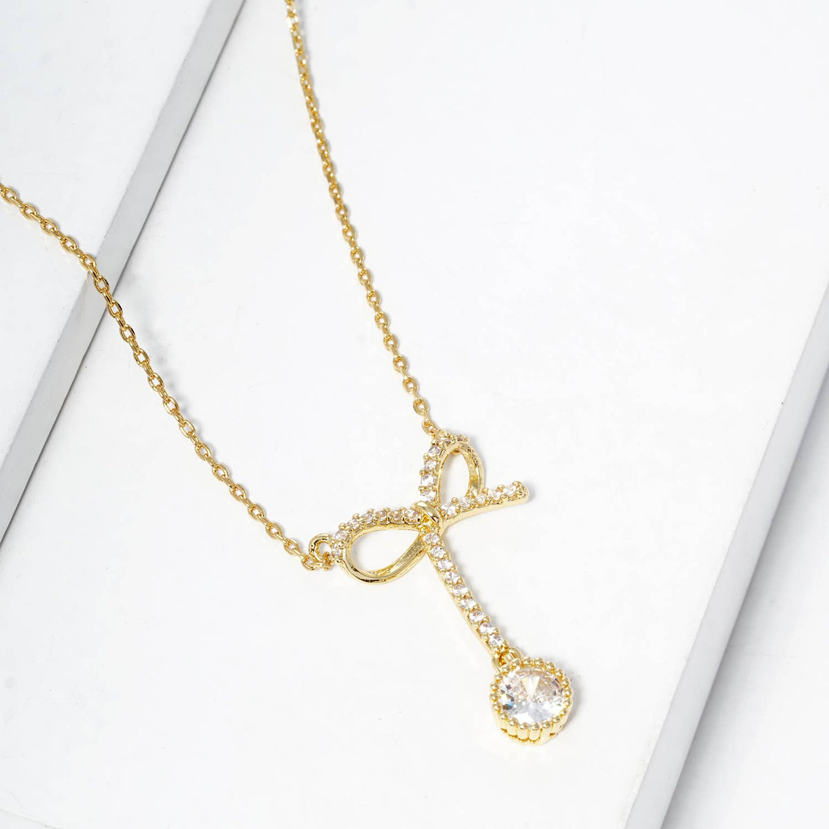 Minimalist Dainty Bow Pendant Necklace