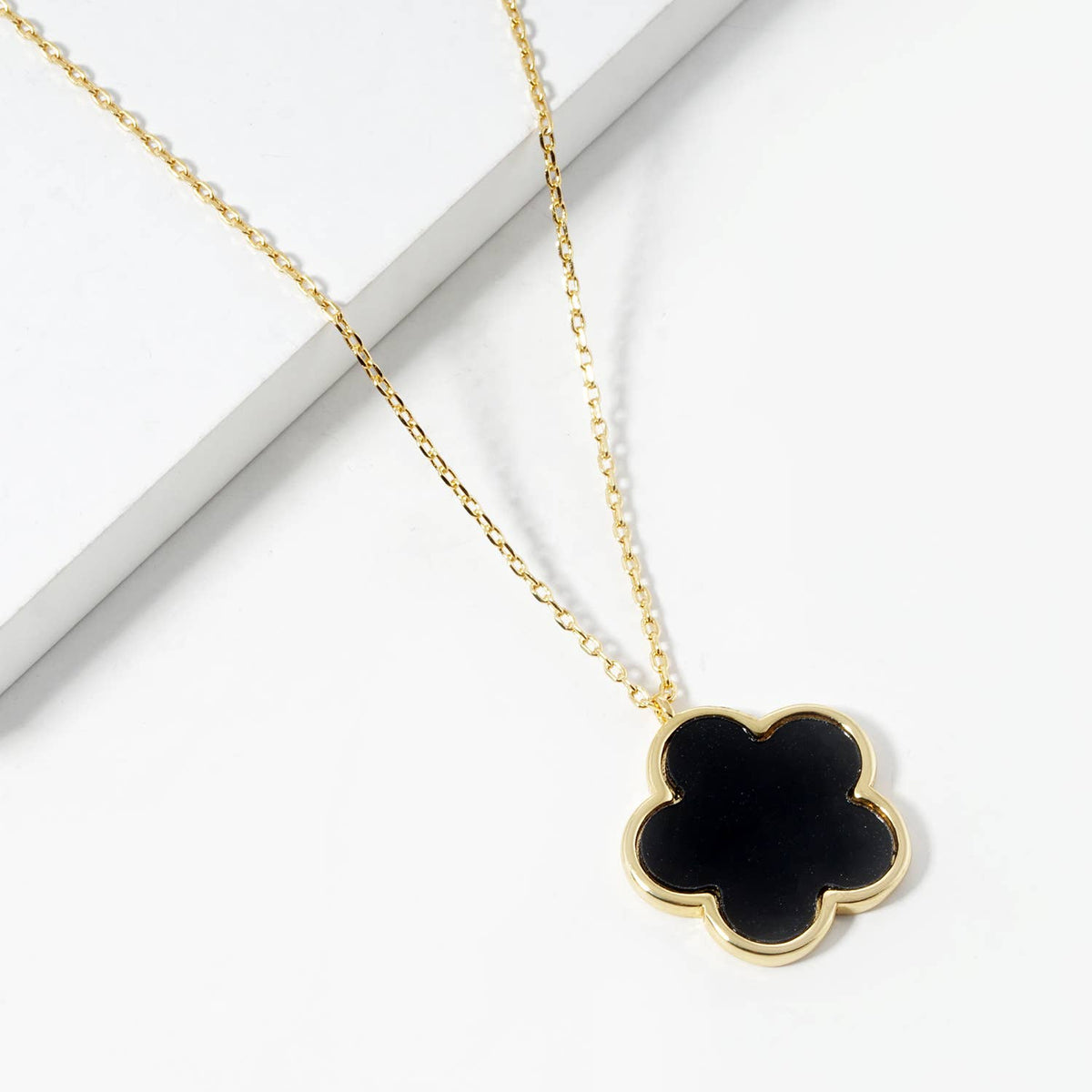 Mini Enamel and Shell Flower Pendant Necklace