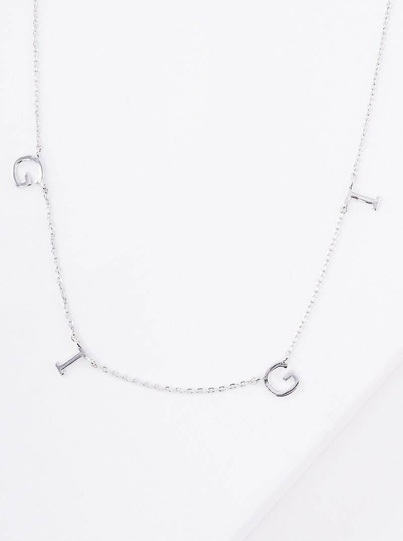 Gold Gigi Spaced Letter Necklace