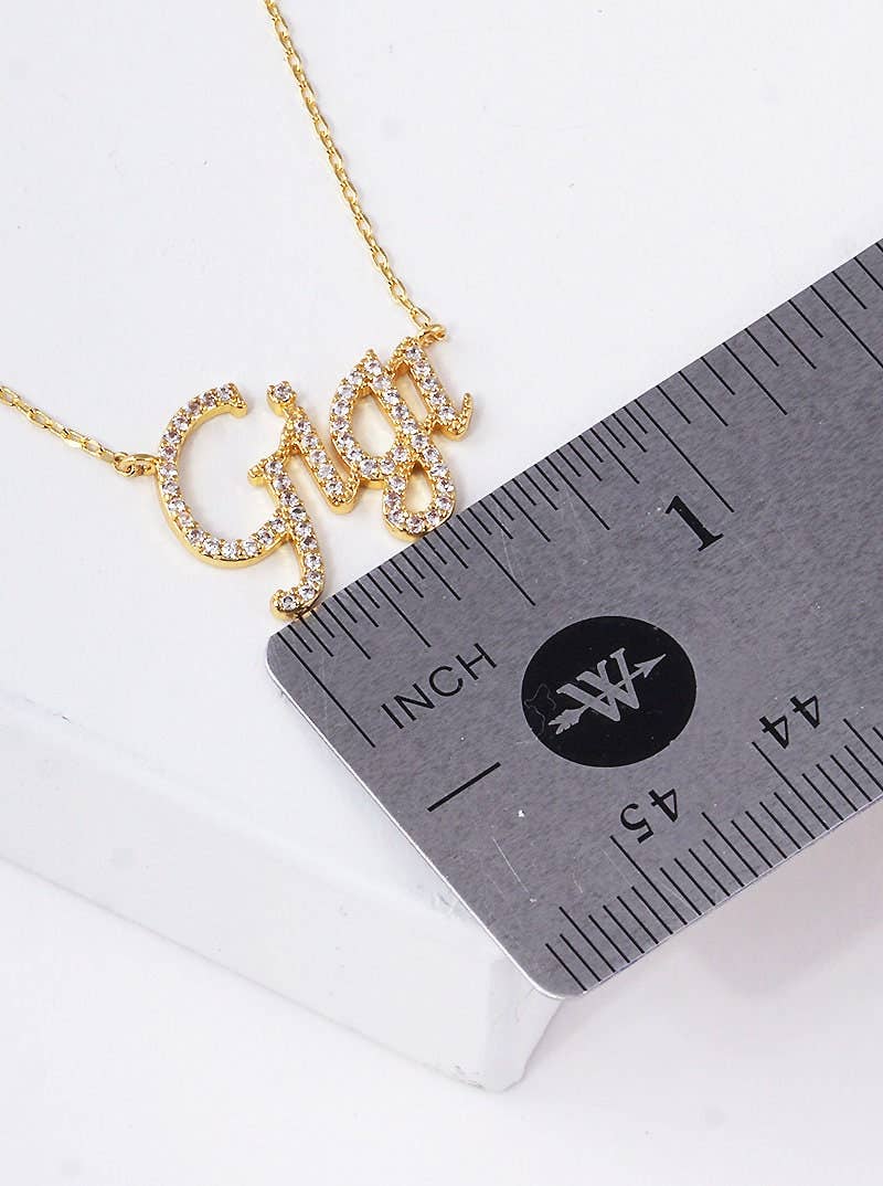 Gold Plated Gigi Script Necklace