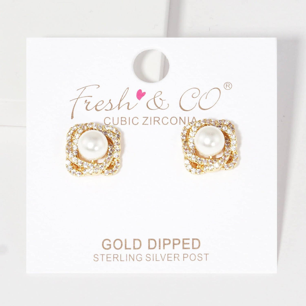Gold Freshwater Pearl Rose Flower Earrings
