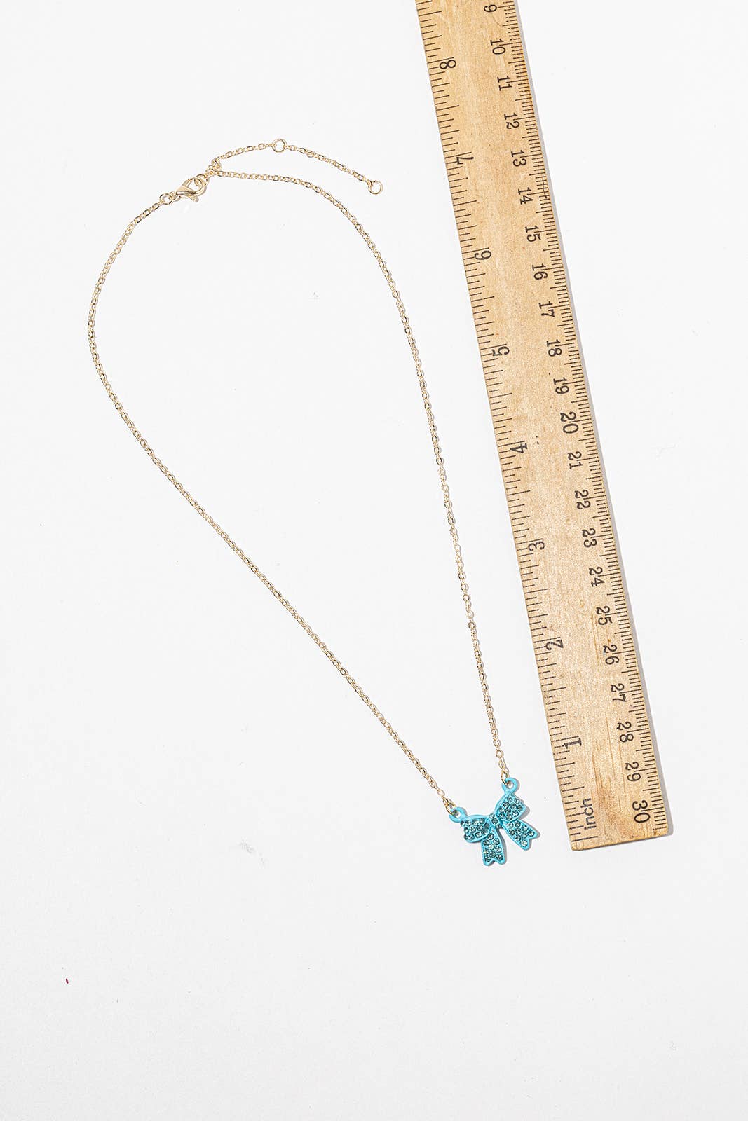 Enamel Crystal Bow Pendant Necklace – Pavé Bow on Chain