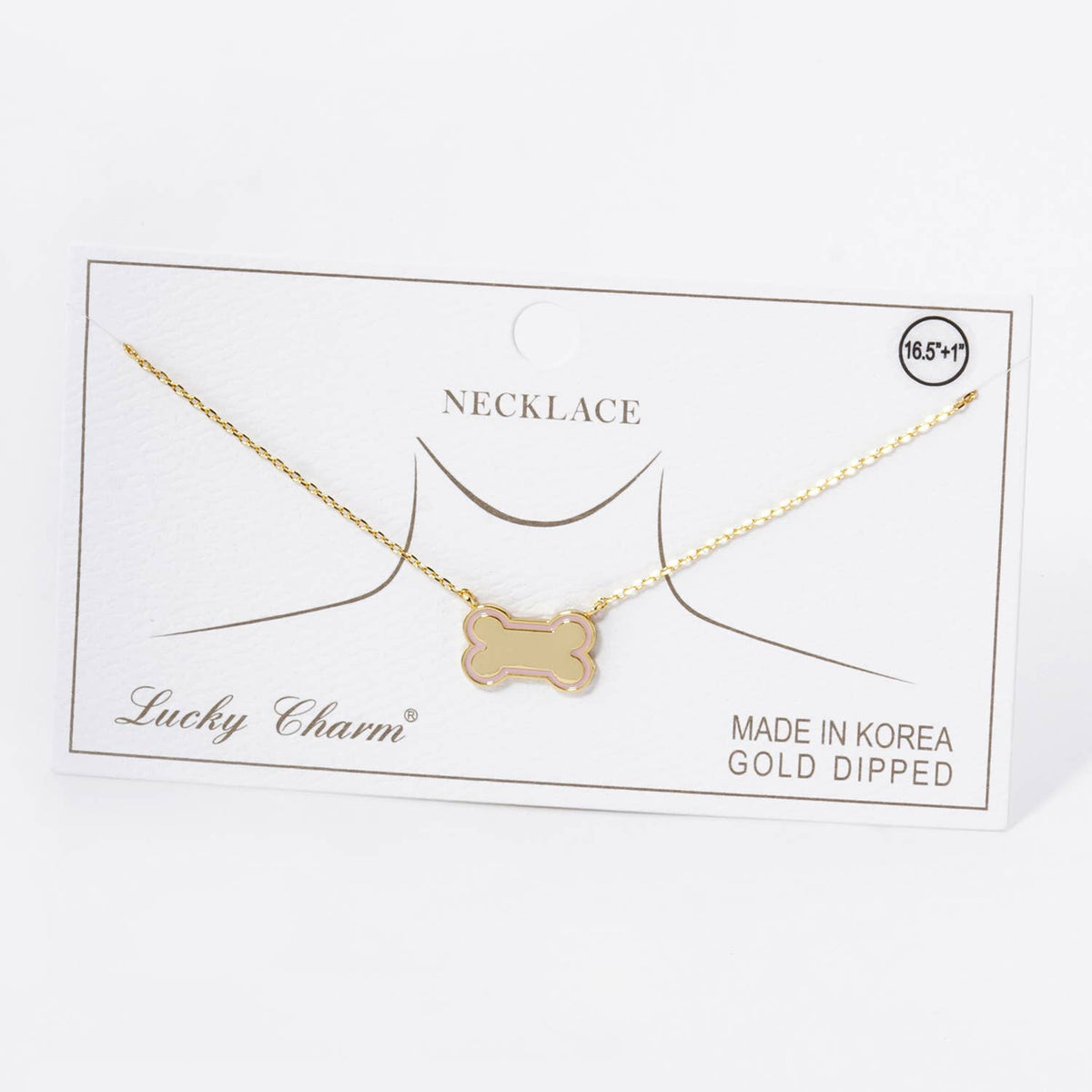Game Day Enamel Dog Bone Treat Pendant Necklace