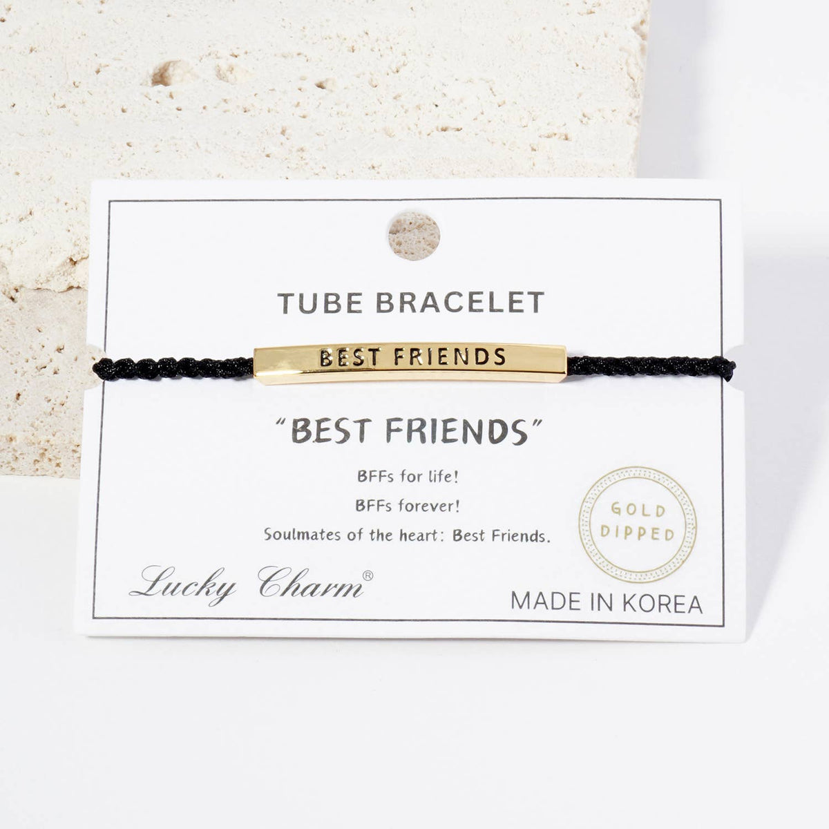 Inspirational Messages "Best Friends" Tube Bar Bracelet