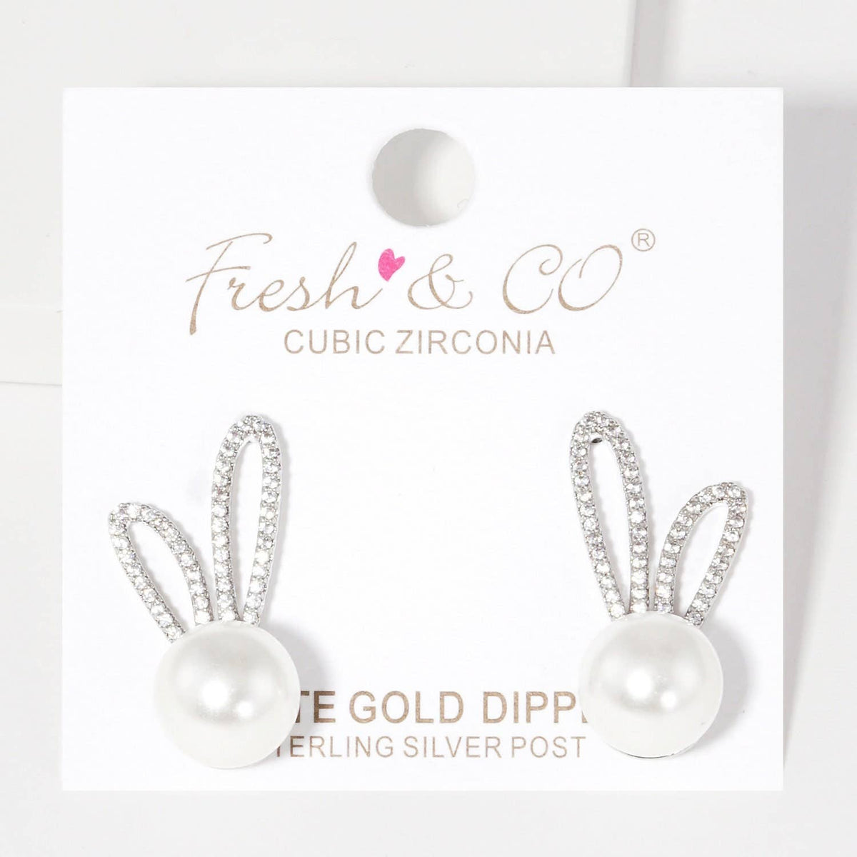 Gold Freshwater Pearl Bunny Ear Post Earrings