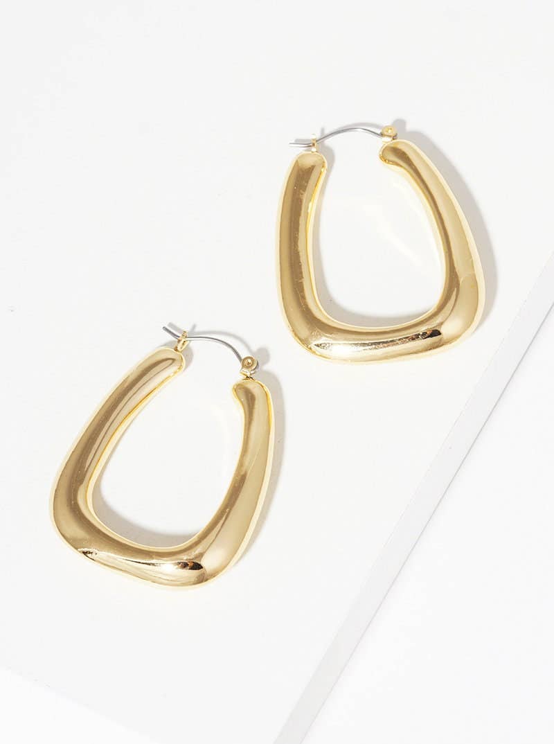 Gold Rectangular Hoop Earrings