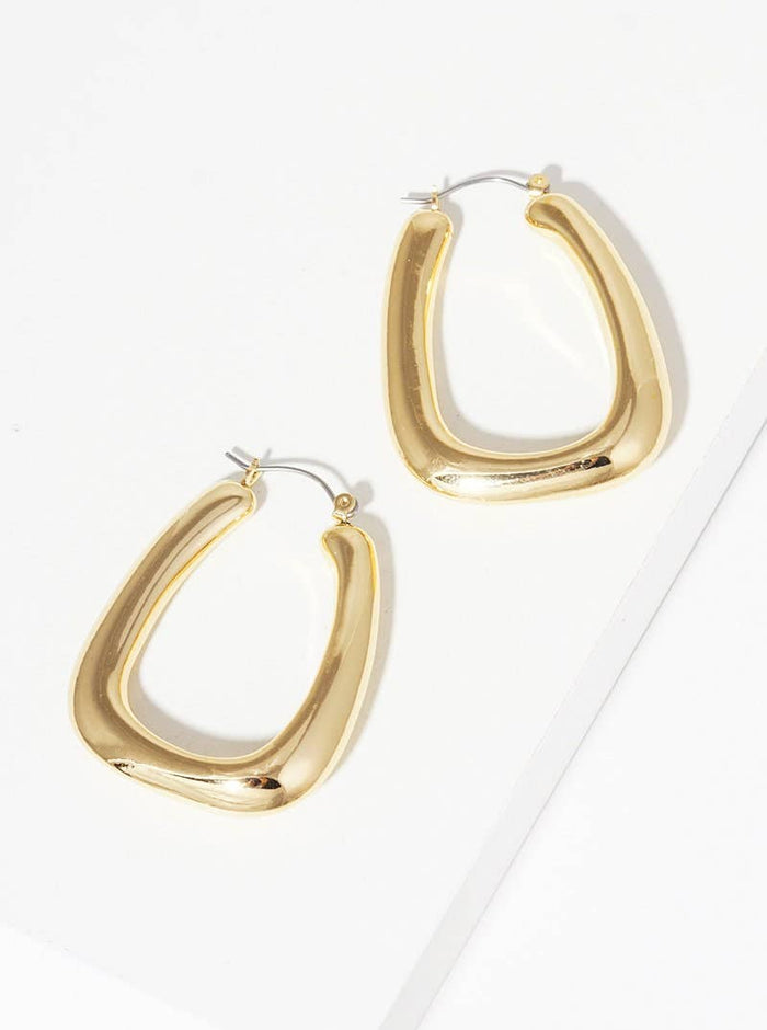 Gold Rectangular Hoop Earrings