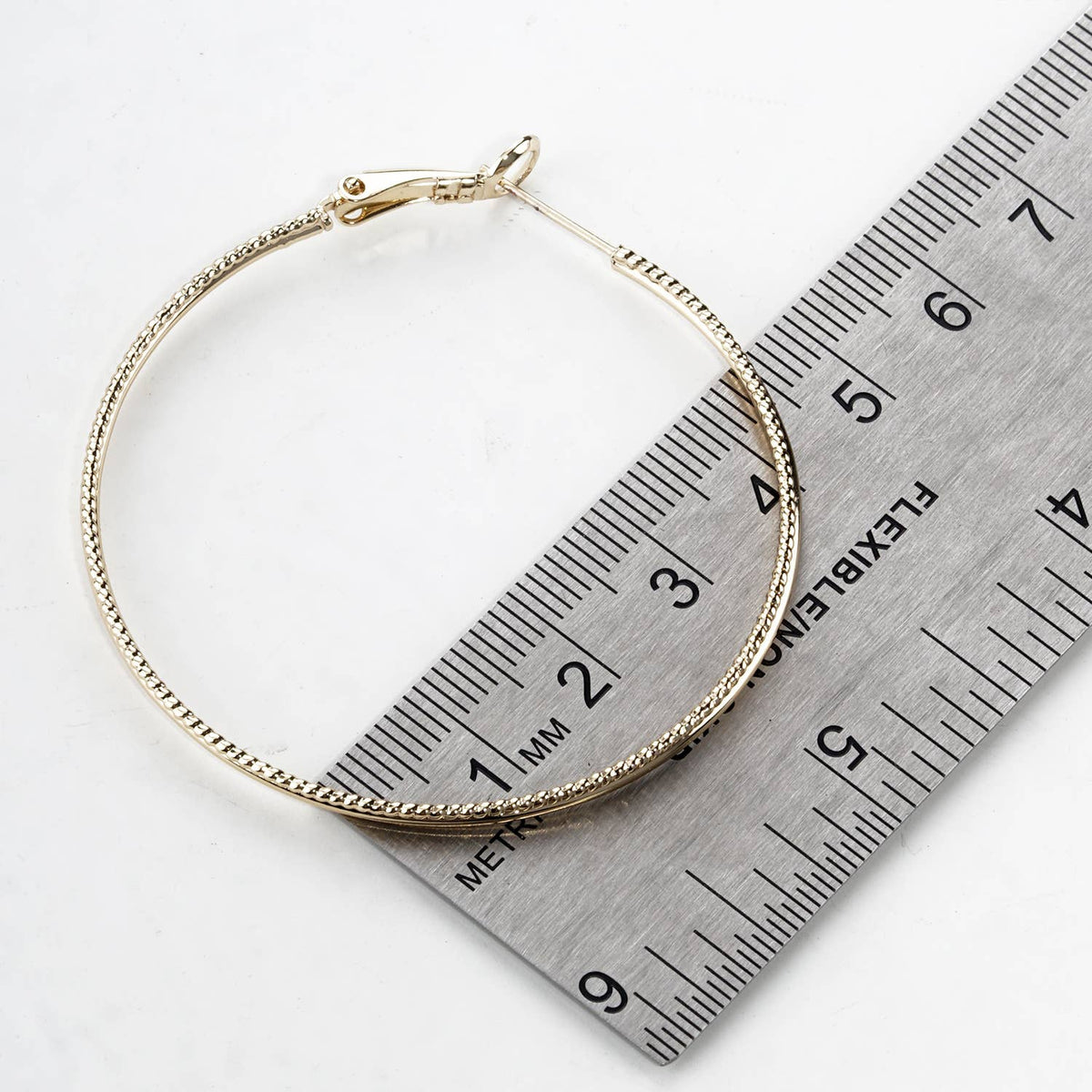 Textured Slim Hoop Earrings