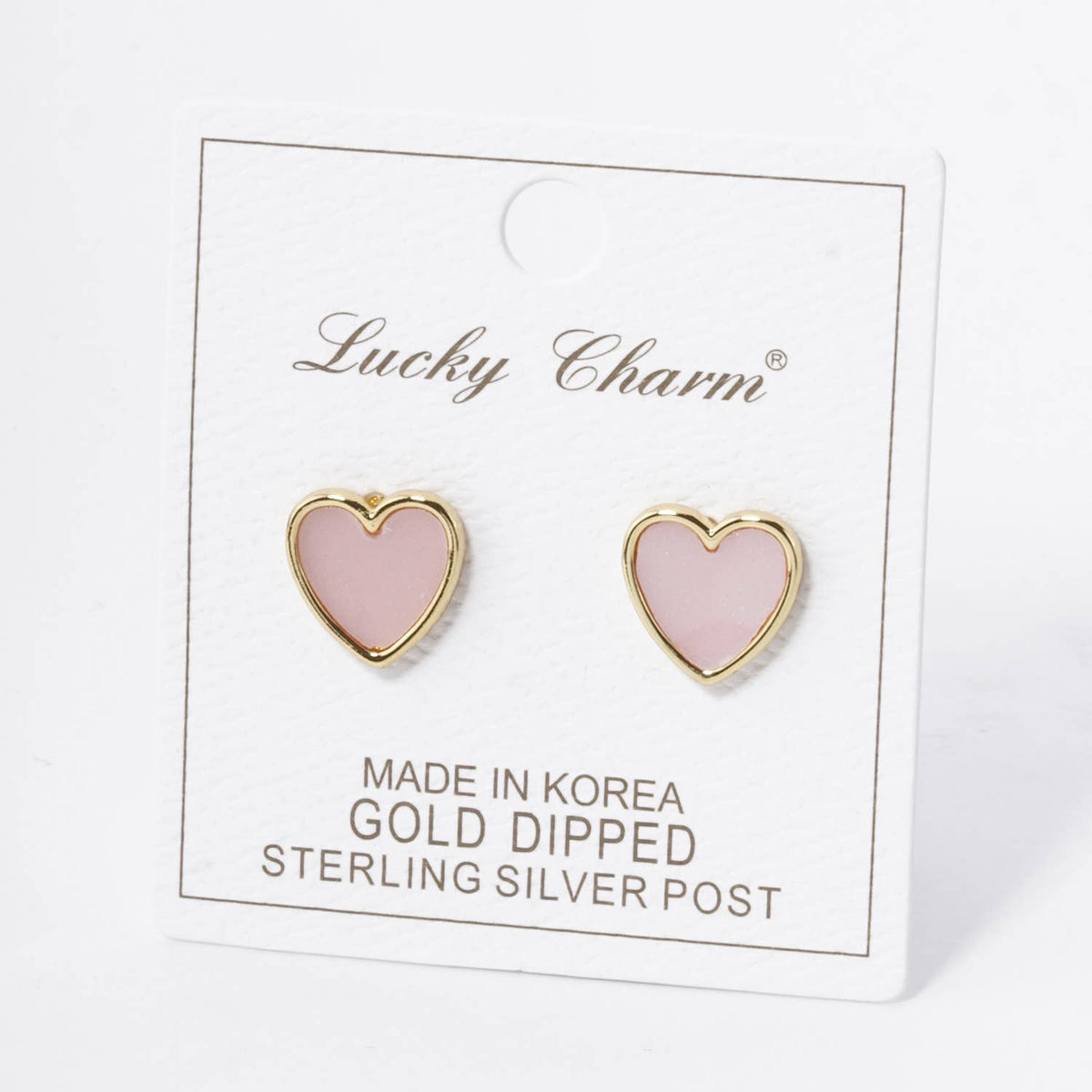 18K GOLD DIPPED 13MM HEART STUD EARRINGS