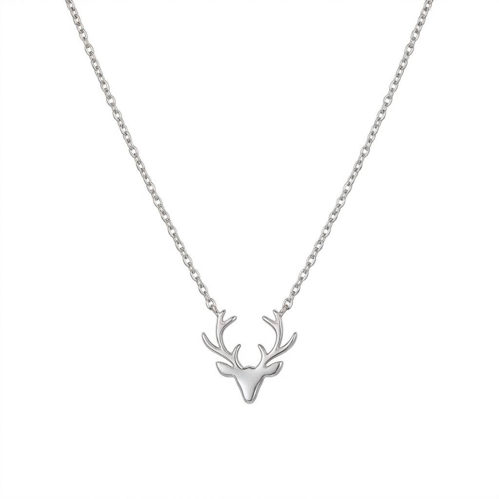 Minimalist Stag Antler Pendant Necklace