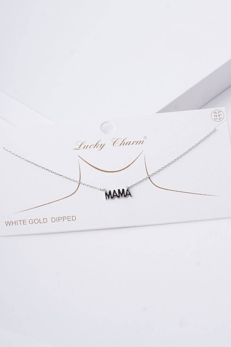 Gold Block Letter Mama Necklace