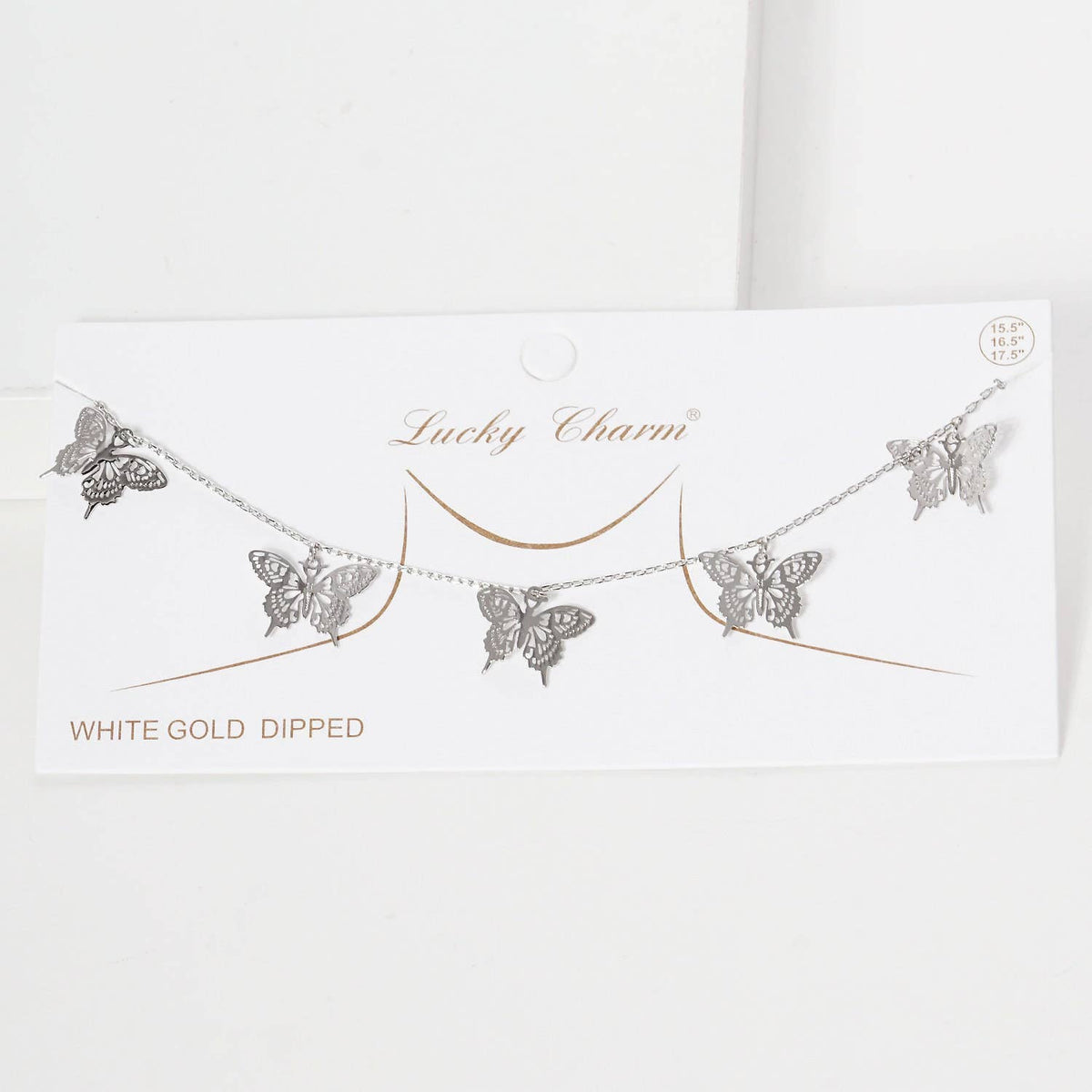 5 Gold Plated Large Butterfly Charm Necklace
