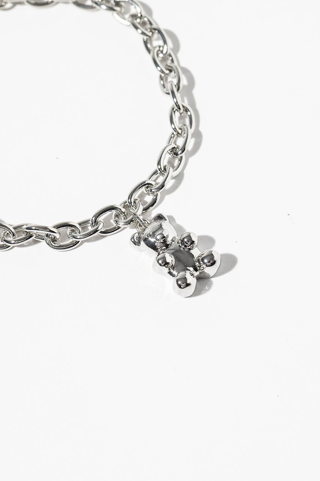 Magnetic Clasp Teddy Bear Link Chain Charm Bracelet