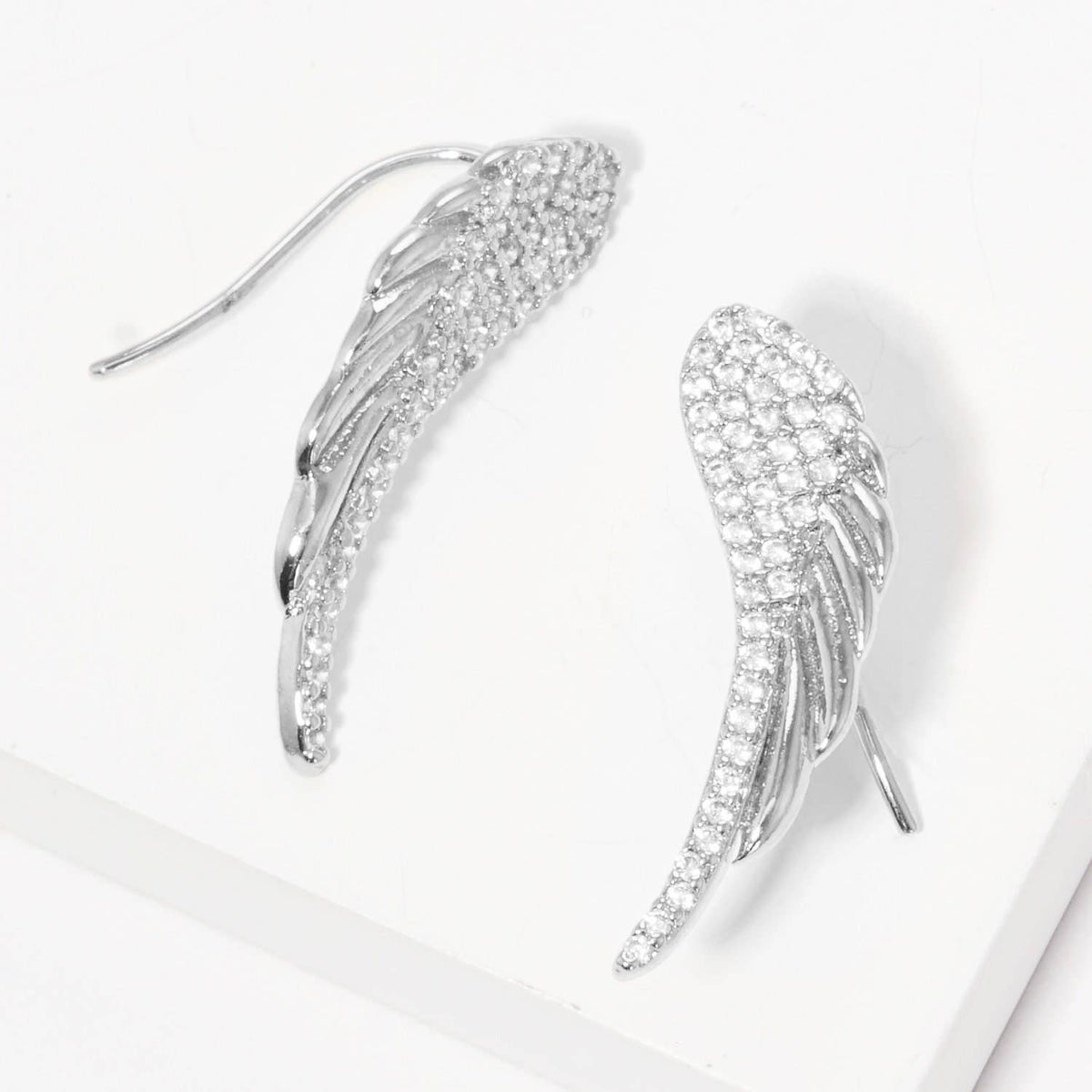 Gold Angel Wing Ear Crawler Earrings