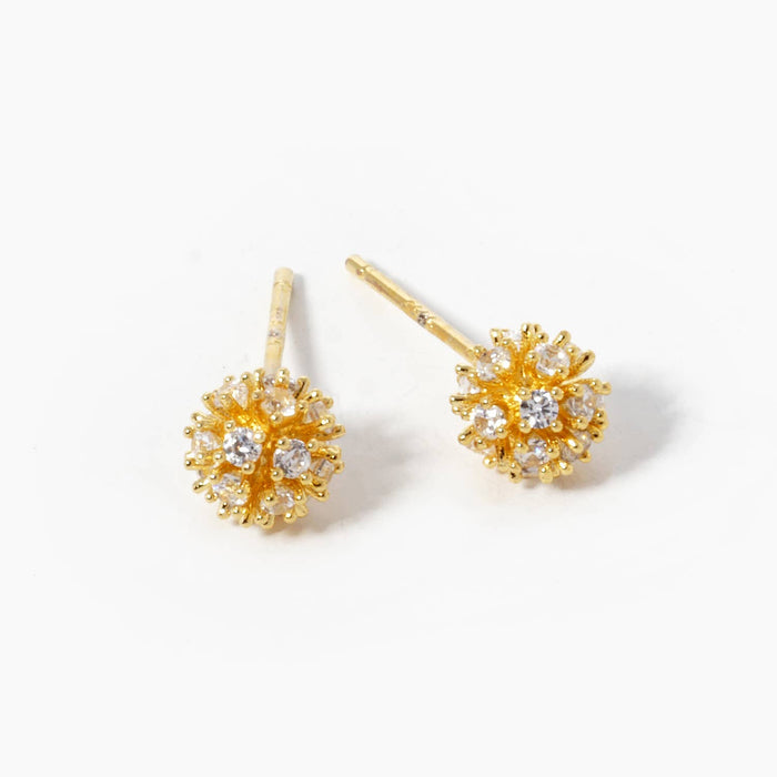Gold Plated Dandelion Stud Earrings