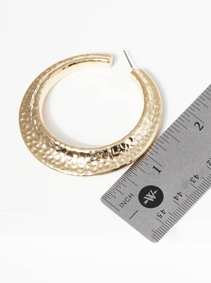 Gold Plated Chunky Snake Skin Hoop Earrings