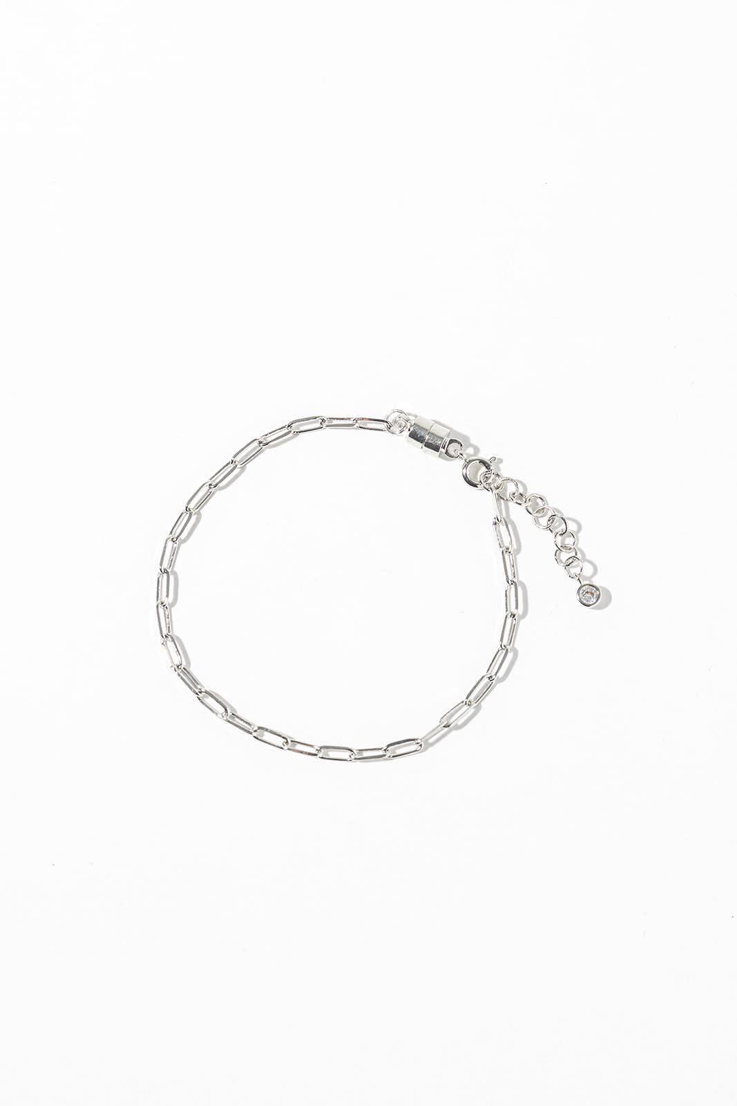 Minimalist Paperclip Chain Bracelet with Magnetic Clasp