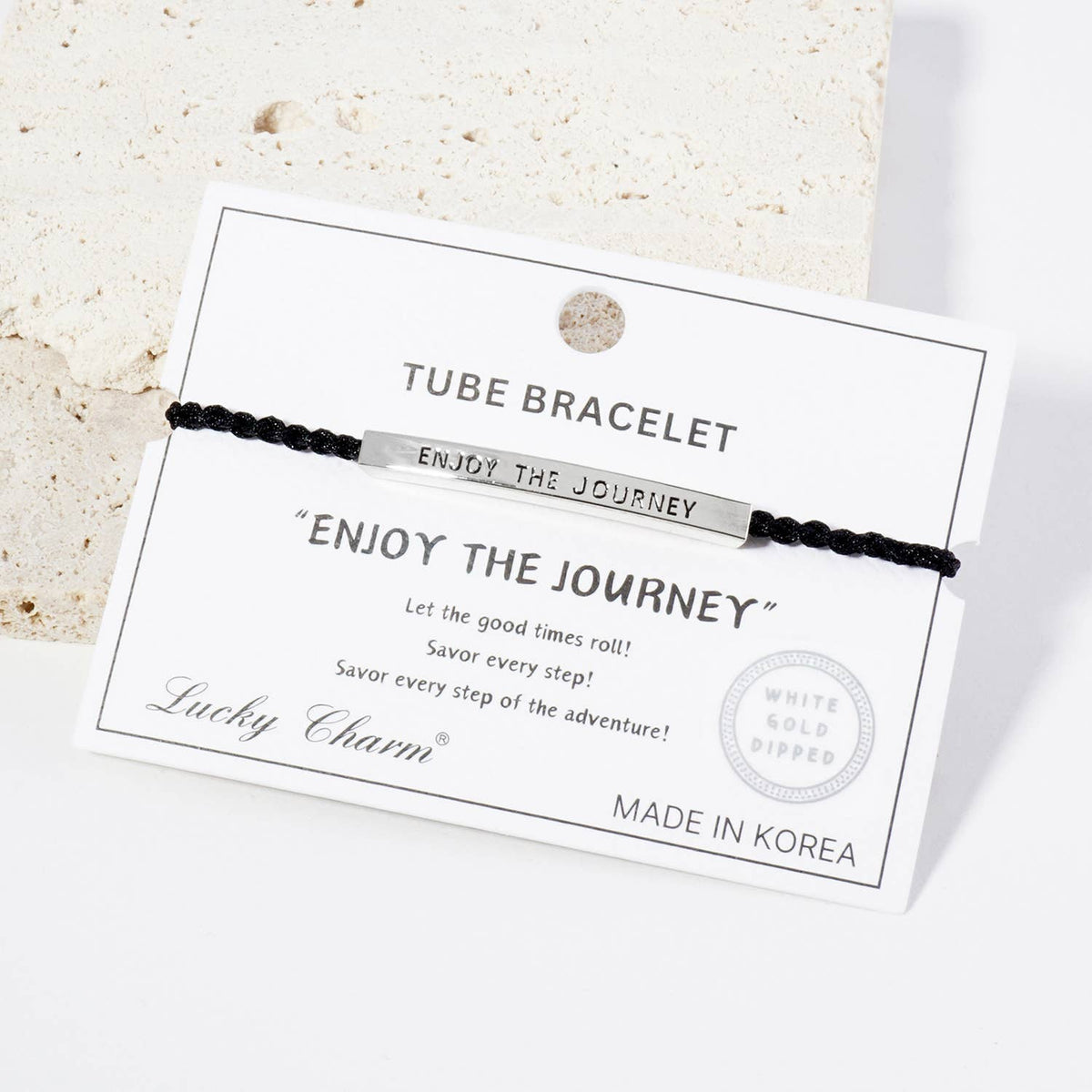 Inspirational Messages Enjoy the Journey Tube Bar Bracelet