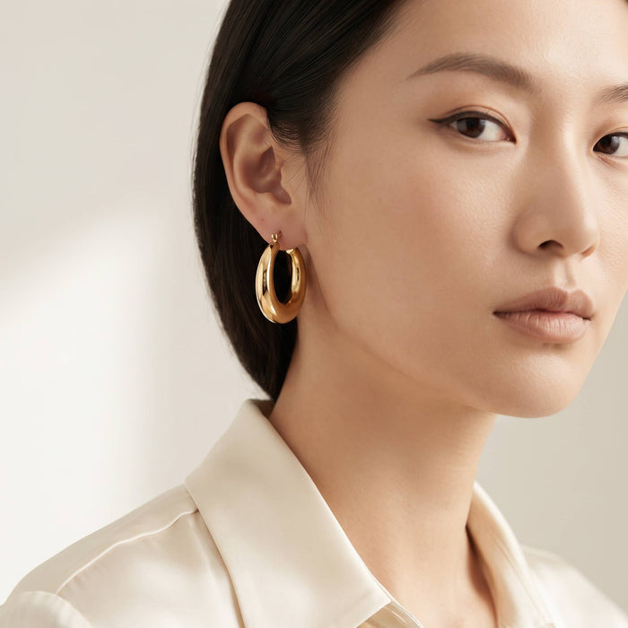 Chunky Dome Hoop Earrings