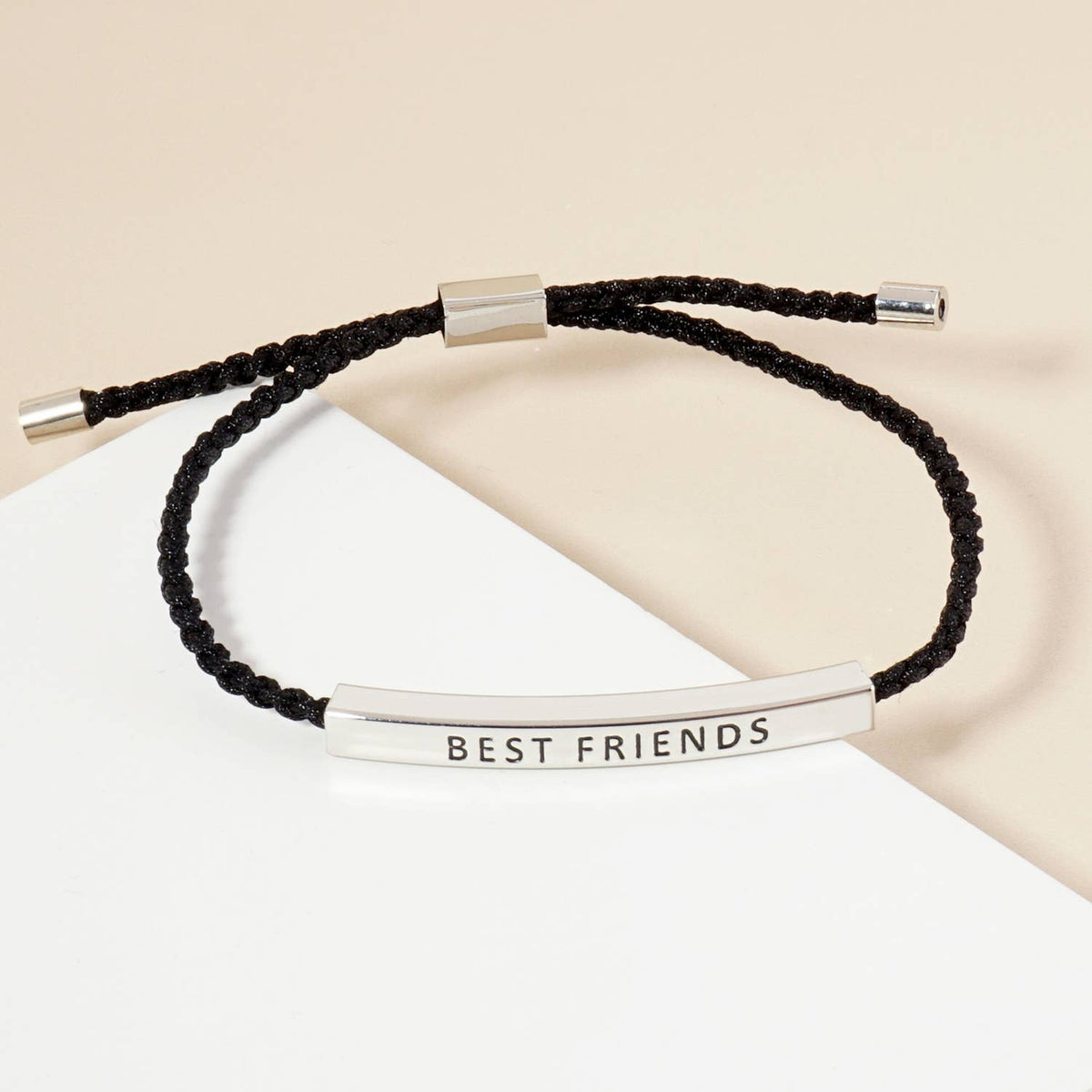 Inspirational Messages "Best Friends" Tube Bar Bracelet