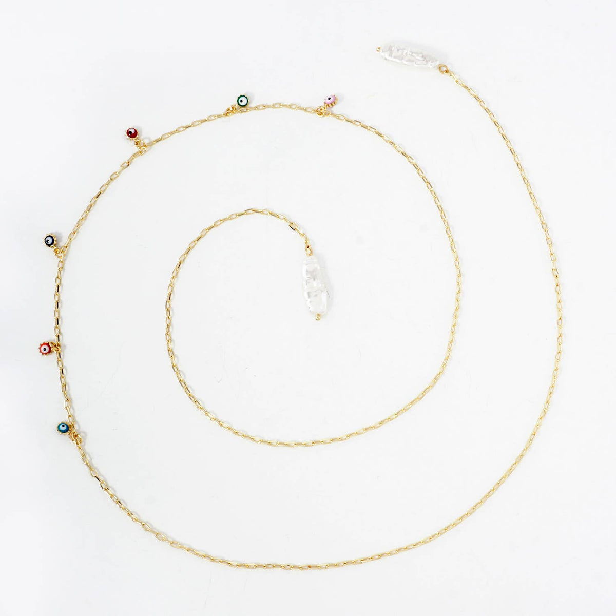 Spiritual-Theme Satellite-Style Evil-Eye Face-Chain