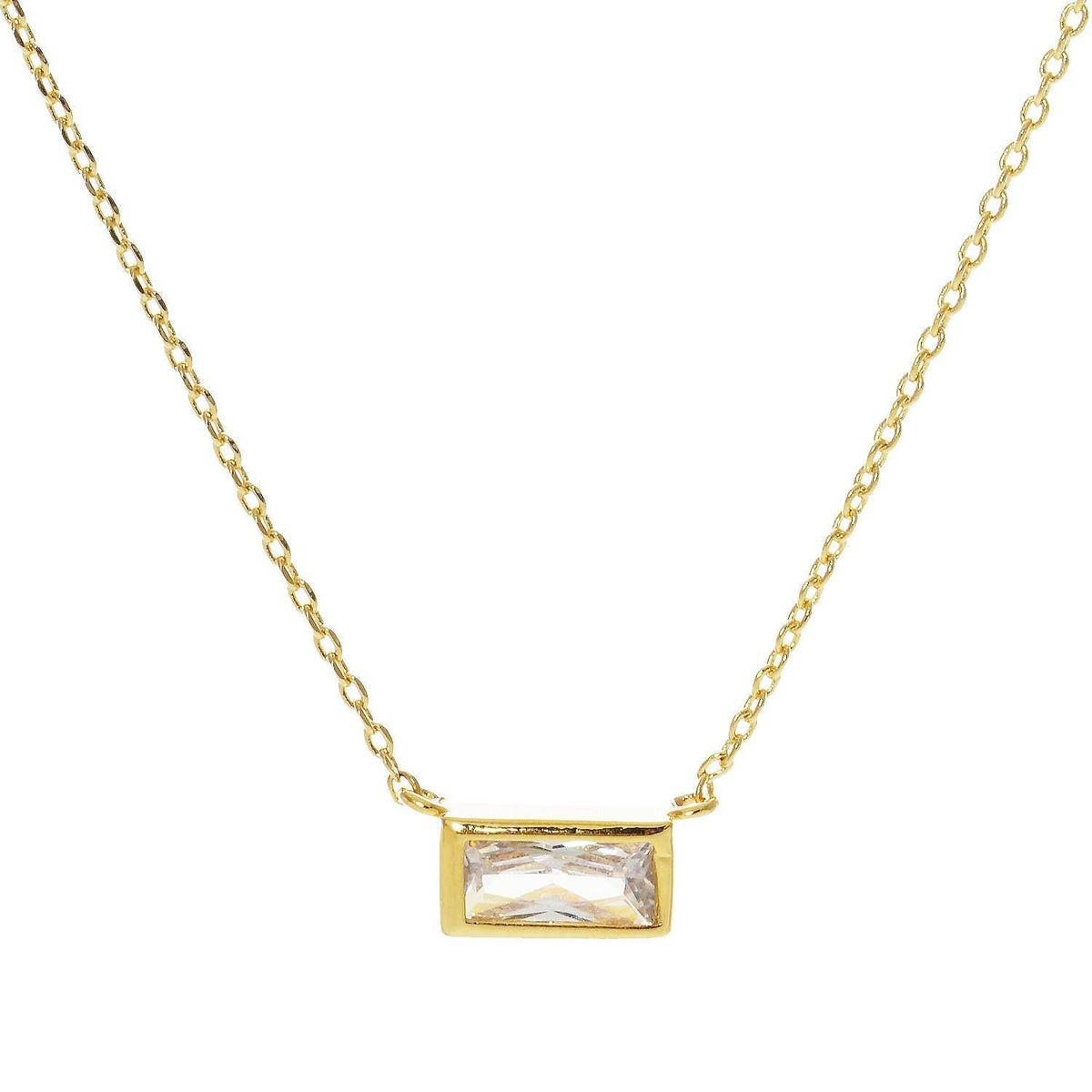 Gold Plated Baguette Necklace